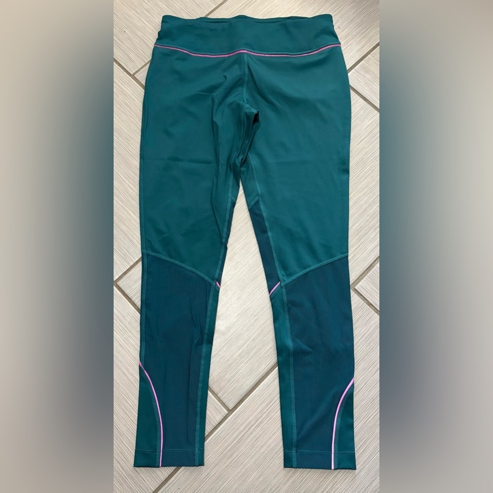 MPG Teal Leggings with Pink Trim